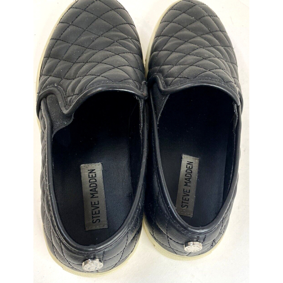 Steve Madden Women's Ecentrcq Quilted Slip On Sneakers‎  Black Shoes Size 8.5M - Picture 6 of 7
